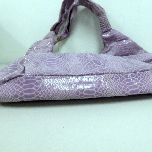 PERLINA LAVENDER SNAKESKIN LEATHER large shoulder HOBO BAG NWT - Picture 7 of 8